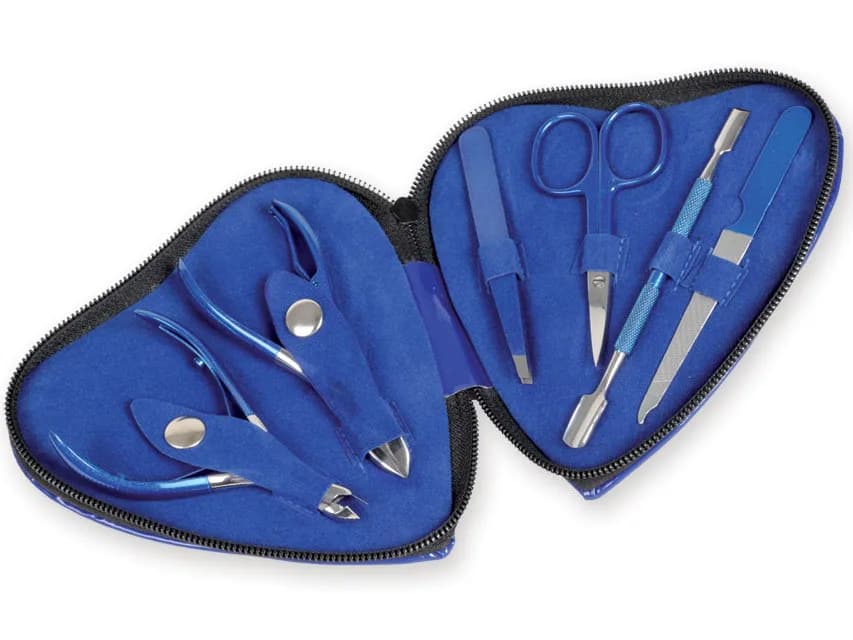 Kit pedichiura inima - albastru - 6 piese
