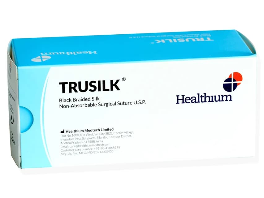 TRUSILK sutura neresorbabila calibru 4/0 cerc drept ac 19 mm - 45 cm - negru