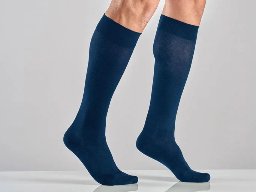 Sosete bumbac unisex - l - compresie medie - albastru